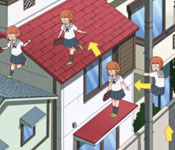 chio taking a shortcut on the roof to school